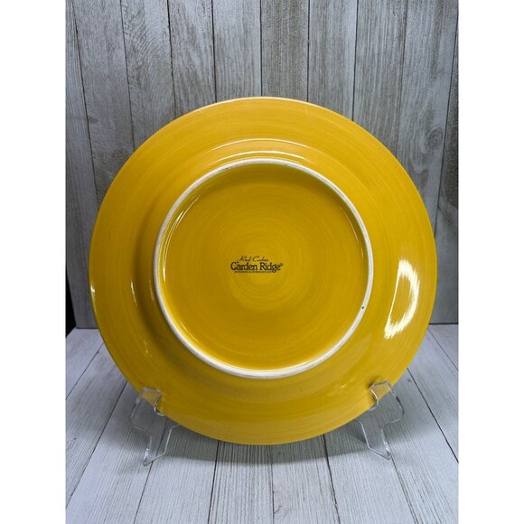 Red Cedar by Garden Ridge Dinner Plates Yellow Green 10.50'' - Set Of 3 - Picture 3 of 6